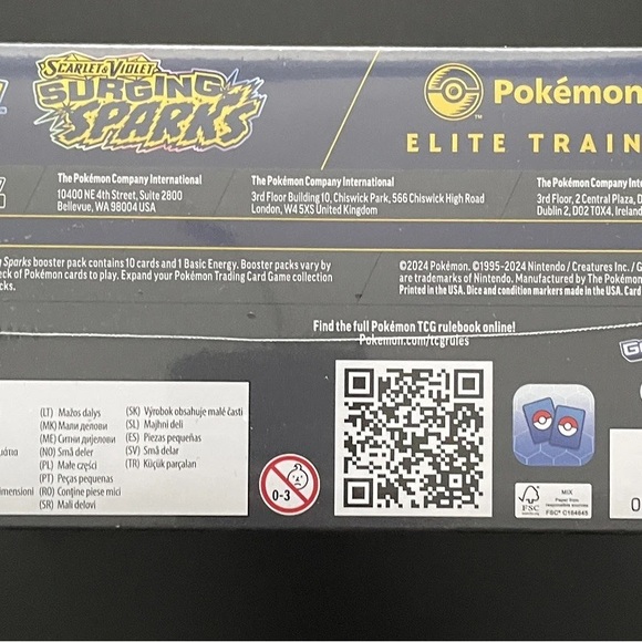 Pokemon Elite Trainer Box - Yellow and Purple